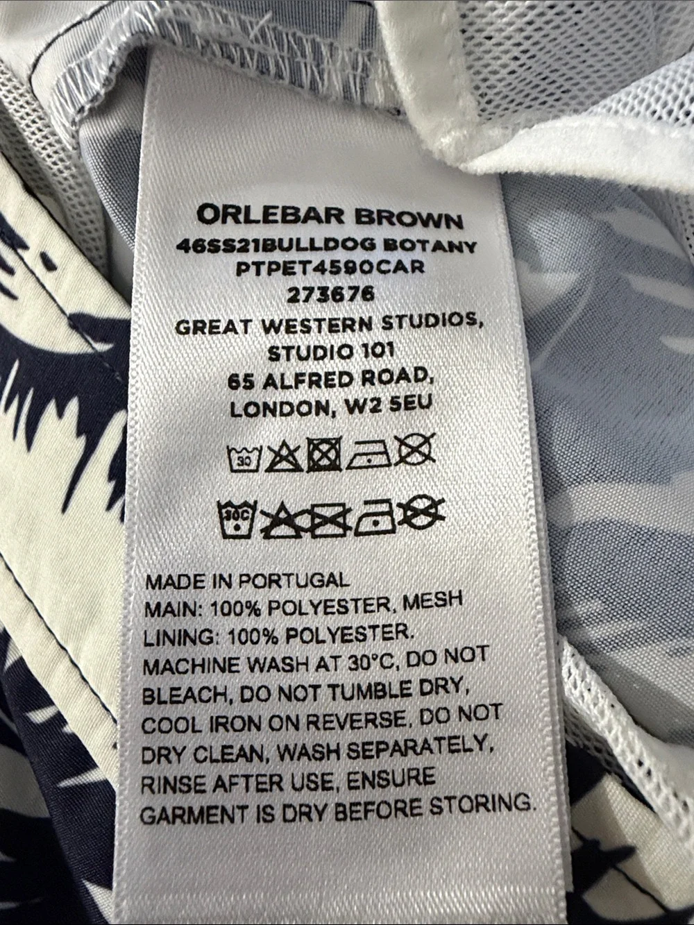 ORLEBAR BROWN BULLDOG BOTANY SWIM SHORTS IN NAVY/WHITE SAND